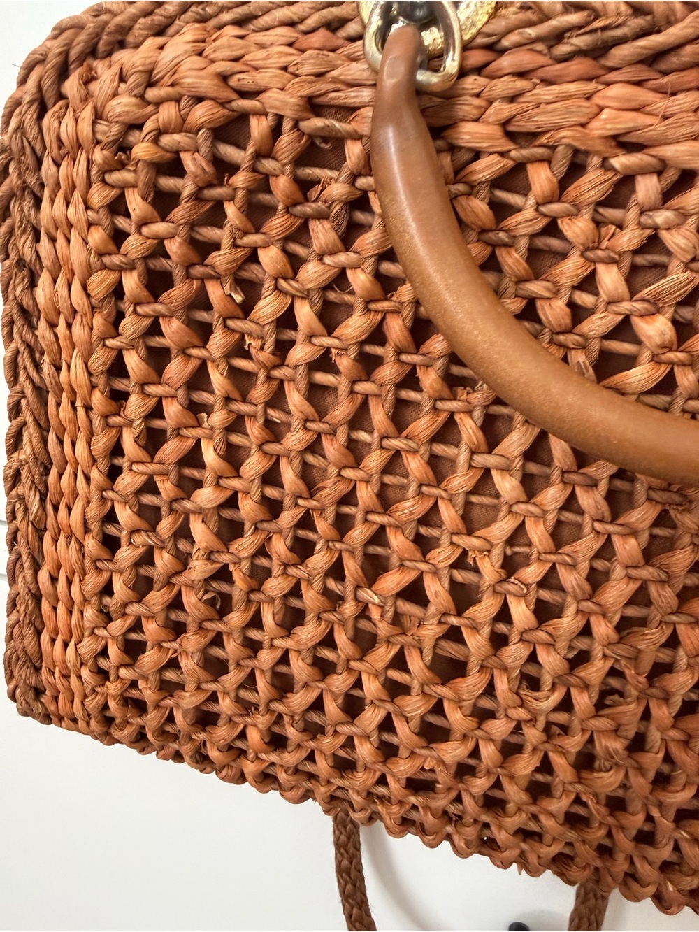 Vintage Creazioni Alma Woven Straw Crossbody Satchel Bag – Made in Italy - Picture 8 of 14